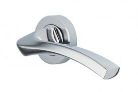 Door Handles Vision Designer Auva Lever on Round Rose Polished Chrome 5201 19.31